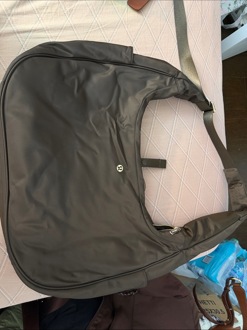lululemon athletica Black Nylon Shoulder Messenger Bag